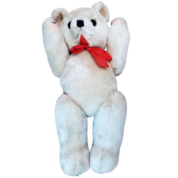 15" Jointed Tan Plush Stuffed Teddy Bear Posable Craft Vintage 1990s Kel-Toy - Picture 3 of 8